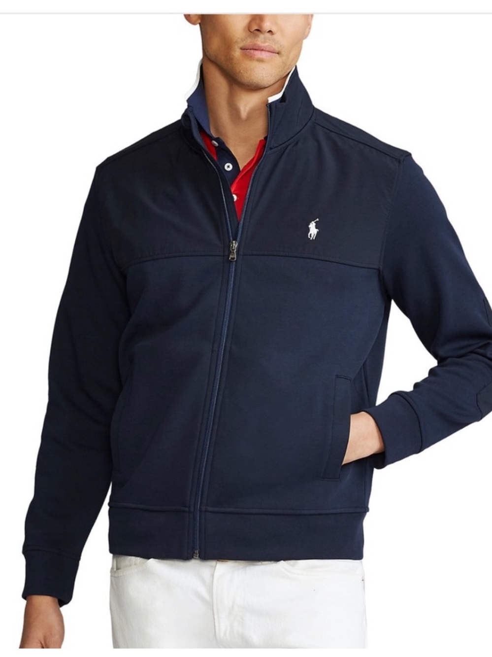 Ralph Lauren Polo Hybrid Double-Knit Jacket Navy Blue Full Zip Size XL Men’s